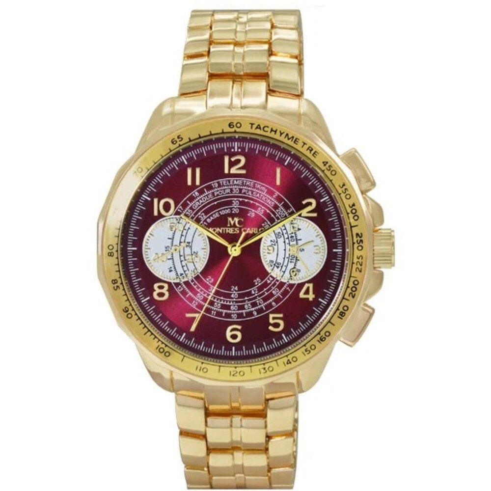 48mm Montres Carlo Men's Luxury Metal Band Sports Analog Fashion Dress Watch